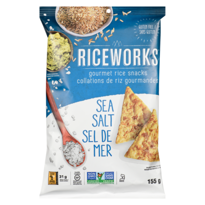 RiceWorks Gourmet Brown Rice Crisps, Sea Salt 155 g, $2.90/100g