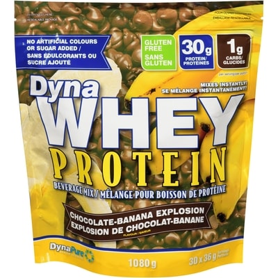 Dynawhey Protein Beverage Mix, Chocolate Banana Explosion 1080 g, $4.07/100g