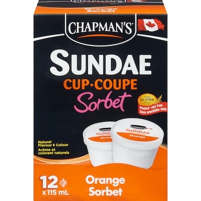 Chapman’s Coupe de sorbet Sundae Orange 12 ea, 0,79 $/1ch