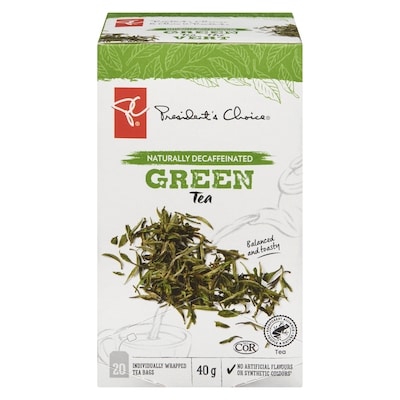 President's Choice Naturally Decaffeinated Green Tea 20 ea, $0.25/1ea