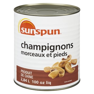 Sunspun Champignons, morceaux et pieds 2.84 l, 0,39 $/100ml