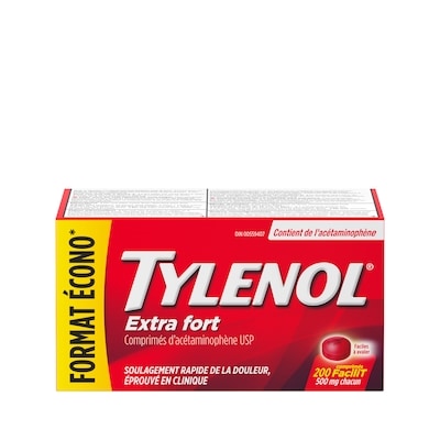 Tylenol Comprimés EZ 500 mg 200 ea, 0,11 $/1ch