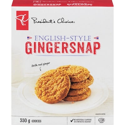 President's Choice English-Style Gingersnap Cookies 350 g, $1.43/100g