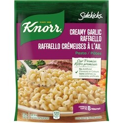 Gilles Sacksick、casserole et fruits Knorr Sidekicks Pasta Side Dish Creamy Garlic Raffaello