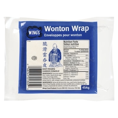 Wing’s Enveloppe pour Wonton  454 g, 0,39 $/100g