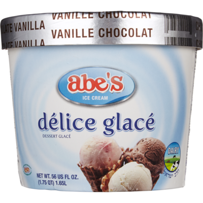 Abes Crème glacée vanille chocolat casher 1.65 l, 1,03 $/100ml