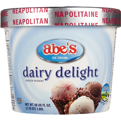 abes Neopolitan Ice Cream 1.65 l, $0.91/100ml