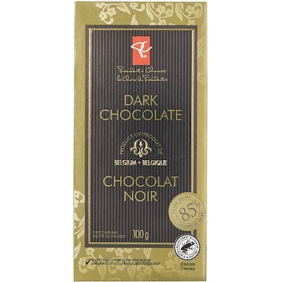 President's Choice Dark Chocolate 85% Cocoa Solids 100 g, $4.29/100g