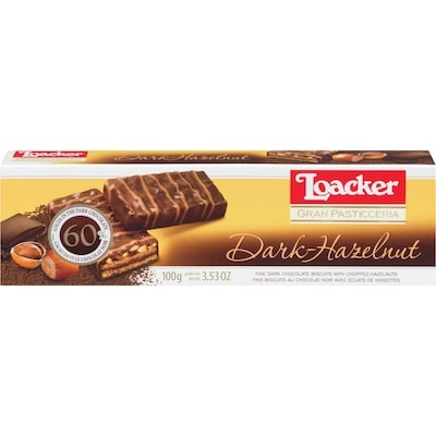 Loacker Biscuits chocolat noir et noisettes Gran Pasticceria 100 g, 4,49 $/100g