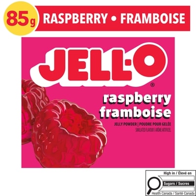 Jell-O Mélange de poudre pour gelée framboise, boîte 85 g, 2,11 $/100g
