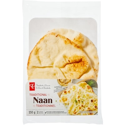 President's Choice Traditional Naan 250 g, $1.40/100g