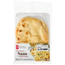 President's Choice Traditional Naan 250 g, $1.10/100g