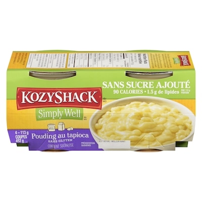Kozy Shack Pouding au tapioca sans sucre 4x113.0 g, 1,06 $/100g