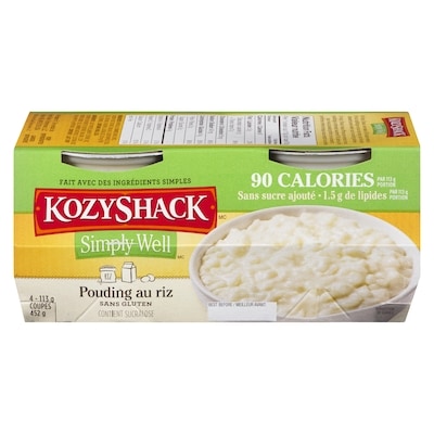 Kozy Shack Pouding au riz sans sucre 4x113.0 g, 0,99 $/100g
