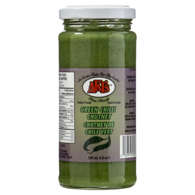 AKIS Chutney aux piments verts frais 250 ml, 1,80 $/100ml