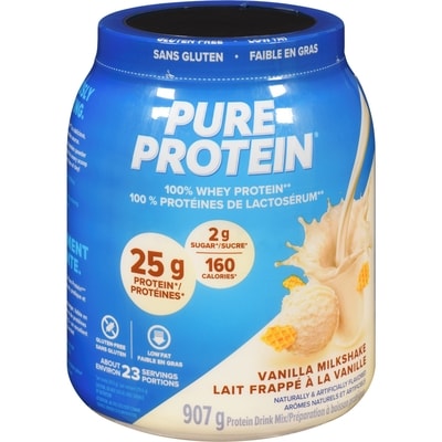 Pure Protein Protéine de lactosérum à 100 % crème à la vanille 907 g, 3,69 $/100g