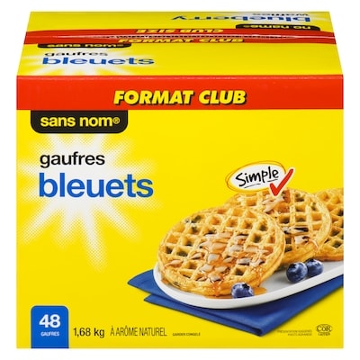 Sans Nom Gaufres, bleuets  1680 g, 0,77 $/100g