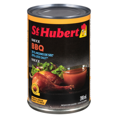 St Hubert Sauce BBQ réduite en sel 398 ml, 0,58 $/100ml