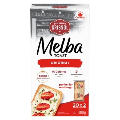 Grissol Boulangerie Grissol Melba Toast Original 200 g, $2.00/100g