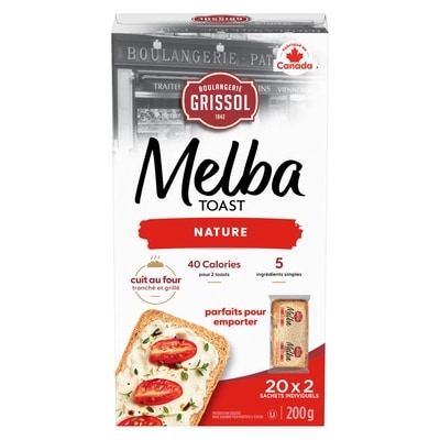 Grissol Boulangerie Grissol Melba Toast Nature 200 g, 2,25 $/100g