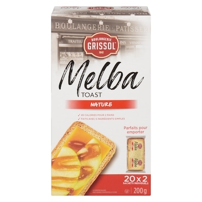 Grissol Boulangerie Grissol Melba Toast Original 200 g, 2,15 $/100g
