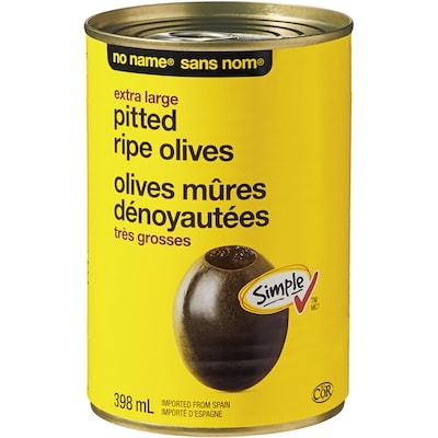 Sans Nom Olives mûres dénoyautées très grosses 398 ml, 0,83 $/100ml