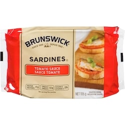 Brunswick Sardines en sauce à la tomate 106 g, 2,35 $/100g