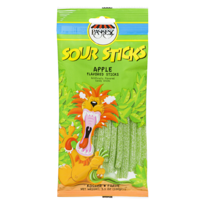 Paskesz Kosher Sour Sticks, Apple 100 g, $4.79/100g