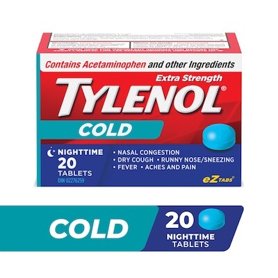 Tylenol Comprimés FaciliT Extra fort Rhume Nuit 20 ea, 0,52 $/1ch