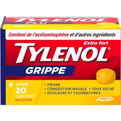 Tylenol Grippe extra-fort jour 20 ea, 0,50 $/1ch