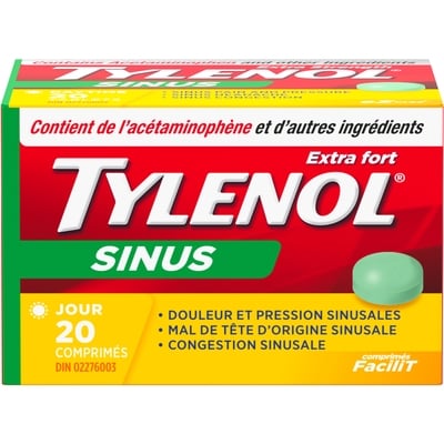 Tylenol Médicament pour sinus extra-fort jour 20 ea, 0,50 $/1ch