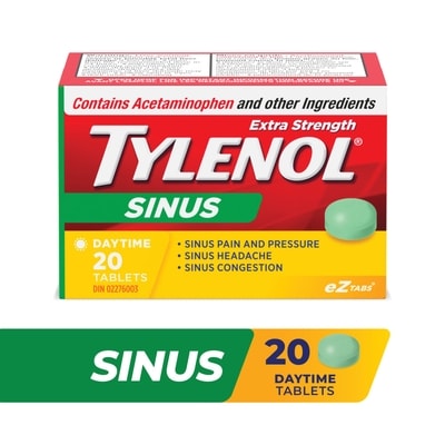 Tylenol Extra fort Sinus, jour, comprimés FaciliT 20 ea, 0,50 $/1ch