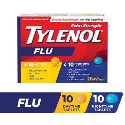 Tylenol Format pratique jour et nuit Grippe extra-fort 20 ea, 0,47 $/1ch