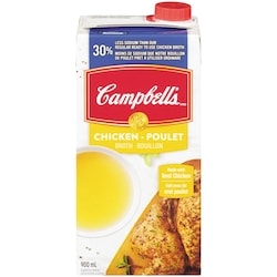 Campbell’s Bouillon de poulet 30% moins de sodium de Campbell’sMD (900 mL) 900 ml, 0,19 $/100ml