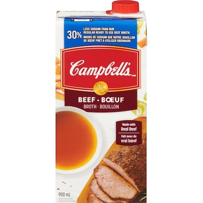 Campbell's 30% Less Sodium Beef Broth 900 ml, $0.19/100ml