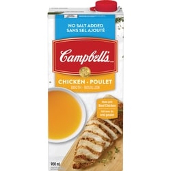 Campbell’s Bouillon de poulet Sans sel ajouté de Campbell’sMD (900 mL) 900 ml, 0,33 $/100ml