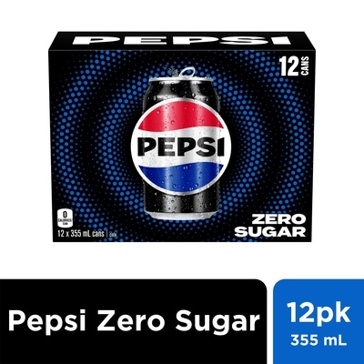 Pepsi Zero Sugar Soda 12x355.0 ml, $0.21/100ml