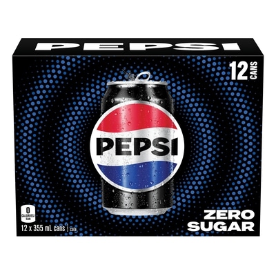 Pepsi Zero Sugar Cola 12x355.0 ml, $0.21/100ml