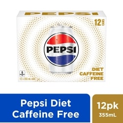 Pepsi Diet Soda Caffeine Free, 12-pack 12x355.0 ml, $0.21/100ml