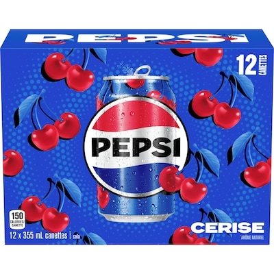 Pepsi Pepsi Cerise en Folie Boissons gazeuses 12x355.0 ml, 0,19 $/100ml