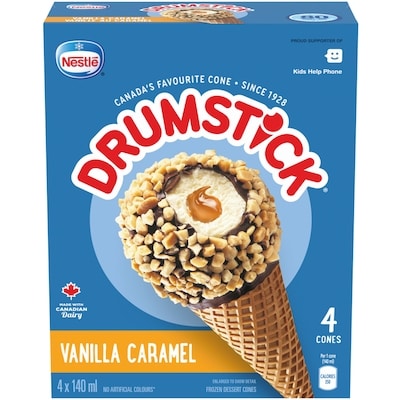Nestlé Drumstick Vanilla Caramel Cones 4x140.0 ml, $0.98/100ml