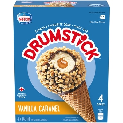 Nestlé Drumstick Vanilla Caramel Cones 4x140.0 ml, $0.98/100ml
