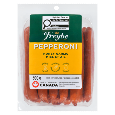 Freybe Honey Garlic Pepperoni 500 g, $23.96/1kg $2.40/100g