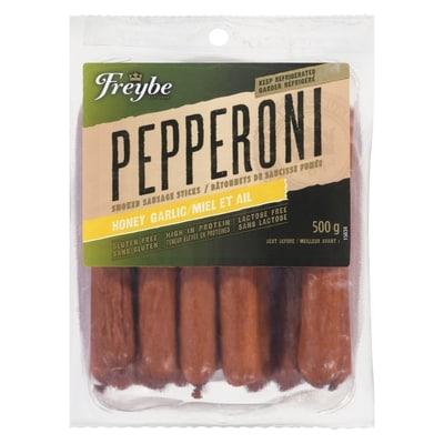 Freybe Honey Garlic Pepperoni 500 g, $23.96/1kg $2.40/100g