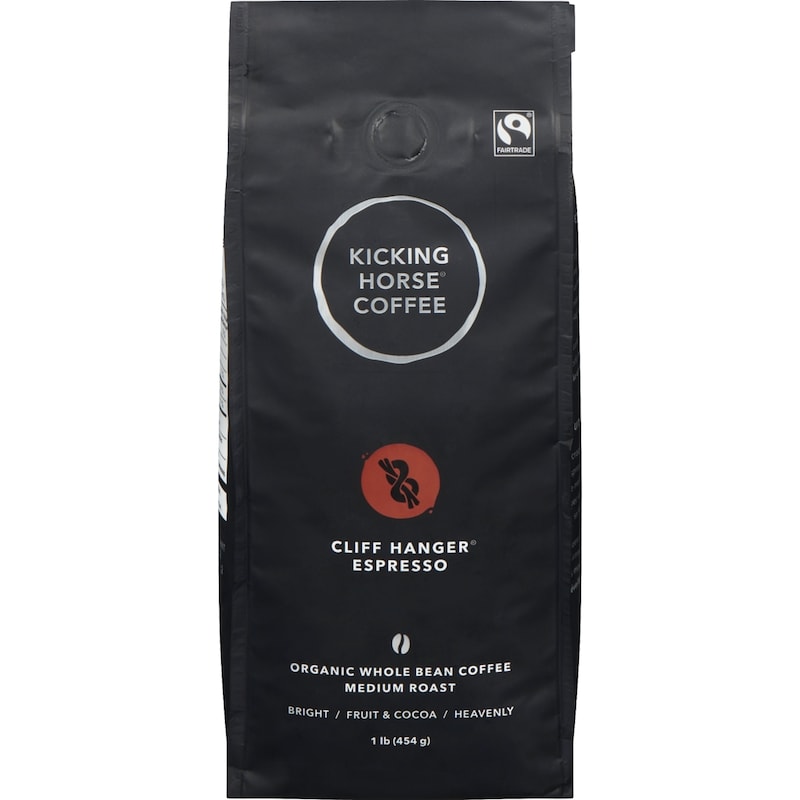 Organic Fairtrade Medium Roast Whole Bean Coffee, Cliff Hanger Espresso