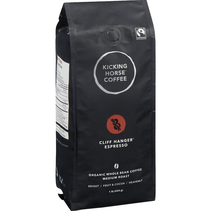 Organic Fairtrade Medium Roast Whole Bean Coffee, Cliff Hanger Espresso