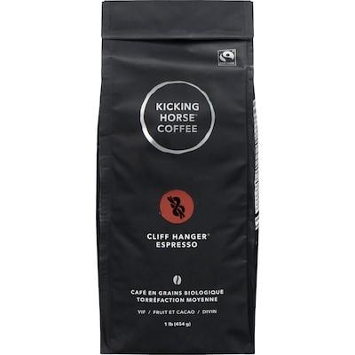 Kicking Horse Café En Grains Biologique Équitable Torréfaction Moyenne, Cliff Hanger Espresso 454 g, 5,06 $/100g