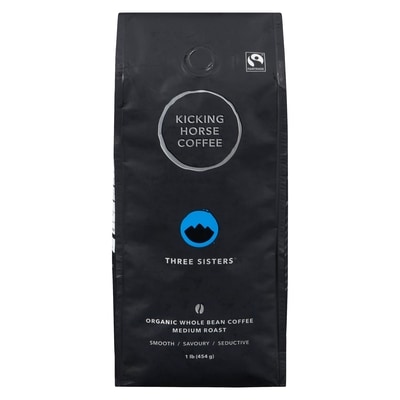 Kicking Horse Organic Fairtrade Medium Roast Whole Bean Coffee, Three Sisters 454 g, $3.74/100g