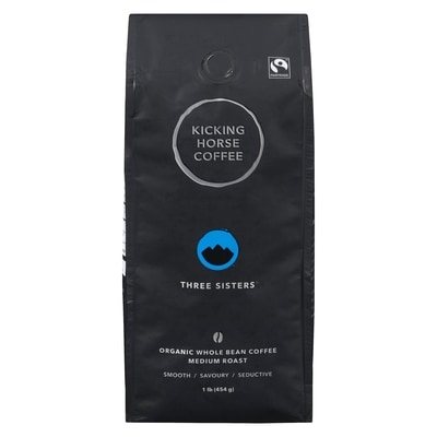 Kicking Horse Organic Fairtrade Medium Roast Whole Bean Coffee, Three Sisters 454 g, $5.06/100g
