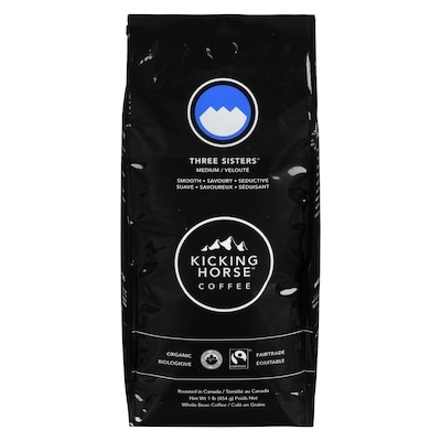Kicking Horse Organic Fairtrade Medium Roast Whole Bean Coffee, Three Sisters 454 g, $5.50/100g